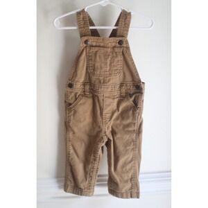 Old Navy Toddler Overalls 12-18M Brown Cotton Bib Pants Unisex Kids Toddler